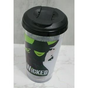 Wicked The Broadway Musical Souvenir Hard Plastic Drink To Go Cup Closing Lid 16